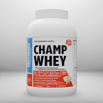 NEUTRENDZ CHAMP WHEY – PREMIUM TRI-PROTEIN BLEND MALAI KHEER 2KG