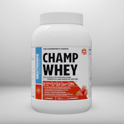NEUTRENDZ CHAMP WHEY – PREMIUM TRI-PROTEIN BLEND STRAWBEERY 500G