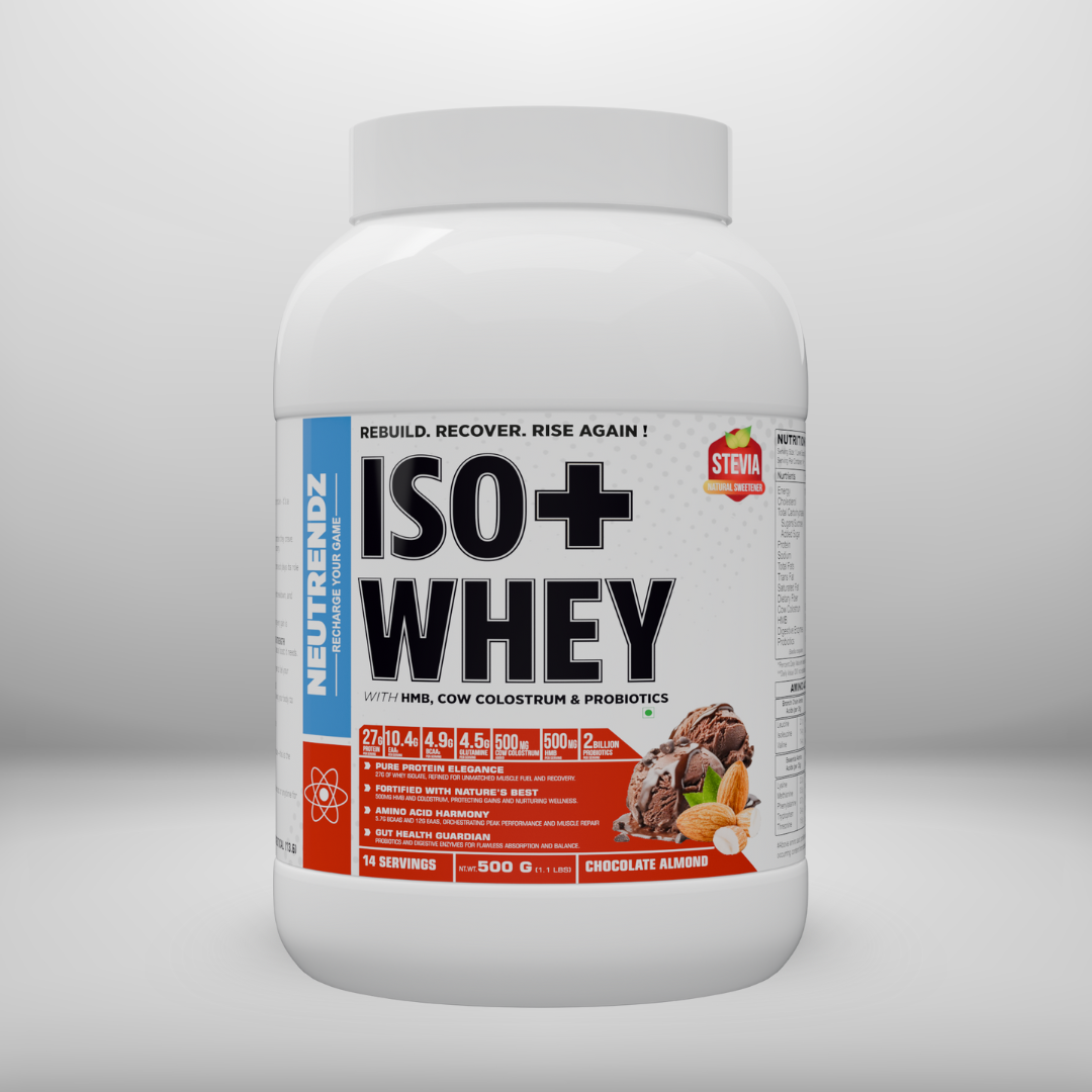 91 NEUTRENDZ ISO+ WHEY ISOLATED PROTEIN POWDER 500G CHOCOLATE ALMOMD - Image 1